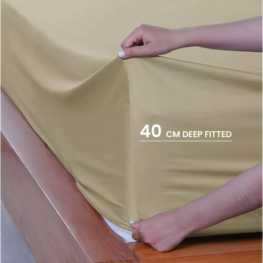 Enhance Your Sleep with Premium 40CM T200 Cotton Extra Deep Fitted Bed Sheets