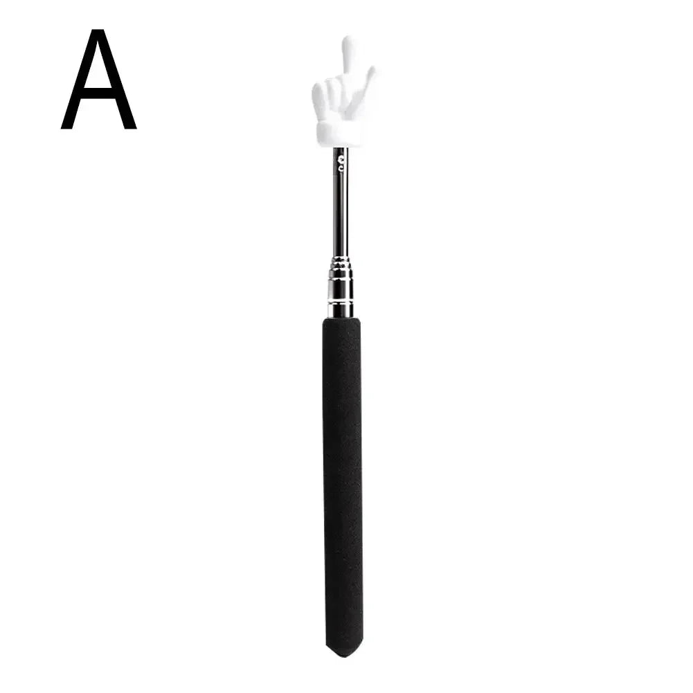1Pc Retractable Teacher Pointer Finger Design StainlessSteel Telescopic School Teaching Pointer Stick Teacher Supplies Class