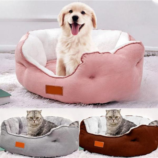 Luxury Cat Dog Bed – Soft Washable Puppy Cushion & Calming Pet Basket