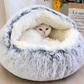 Warm Hooded Nest Bed for Cats & Dogs – Plush Fleece Comfort for Small Pets
