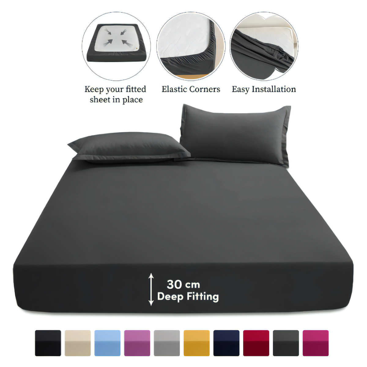 Enhance Your Sleep with Premium 40CM T200 Cotton Extra Deep Fitted Bed Sheets