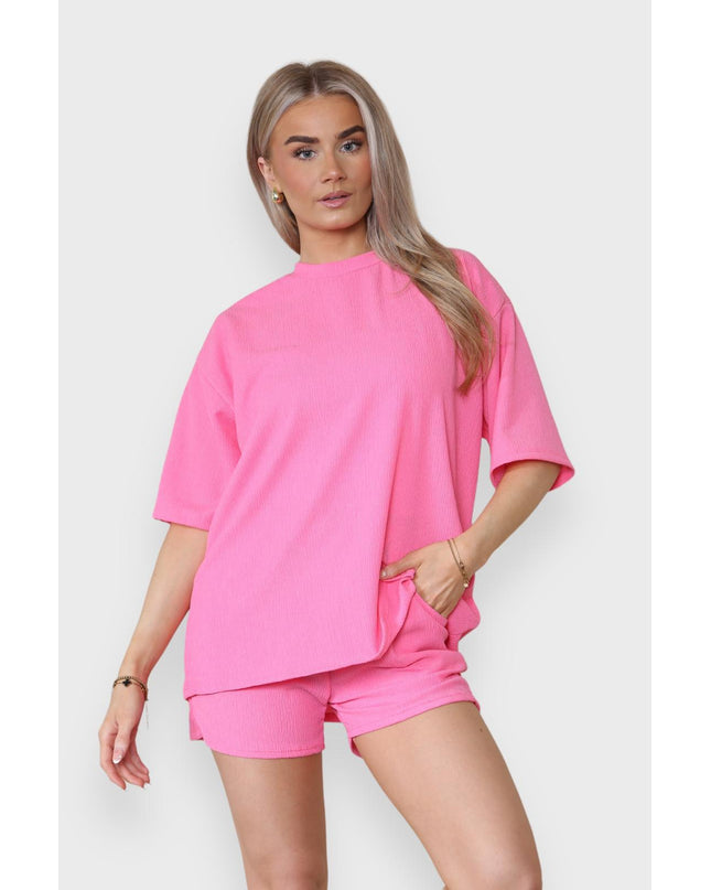 Trendy Women's 2-Piece Matching Tee & Cycling Shorts Set | Squat-Proof Shorts with Pockets | Perfect for Gym & Casual Wear