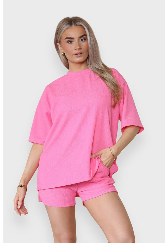 Trendy Women's 2-Piece Matching Tee & Cycling Shorts Set | Squat-Proof Shorts with Pockets | Perfect for Gym & Casual Wear