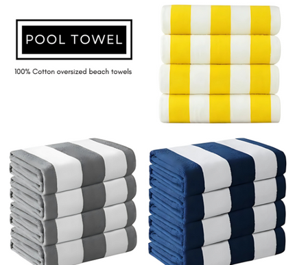 Premium Stripe Pool Towels