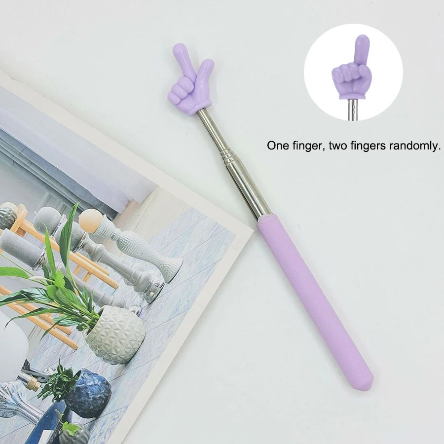 1Pc Retractable Teacher Pointer Finger Design StainlessSteel Telescopic School Teaching Pointer Stick Teacher Supplies Class