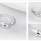 925 Sterling Silver Jewelry Open Happy Double Dolphin Love Rings For Women Party Gift Adjustable Ring