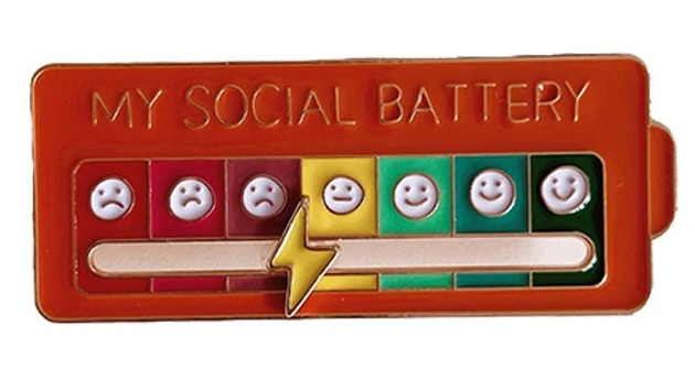 Mood Conversion Energy Brooch for Women Men My Social Battery Badge Expression Pins Brooches on Clothes