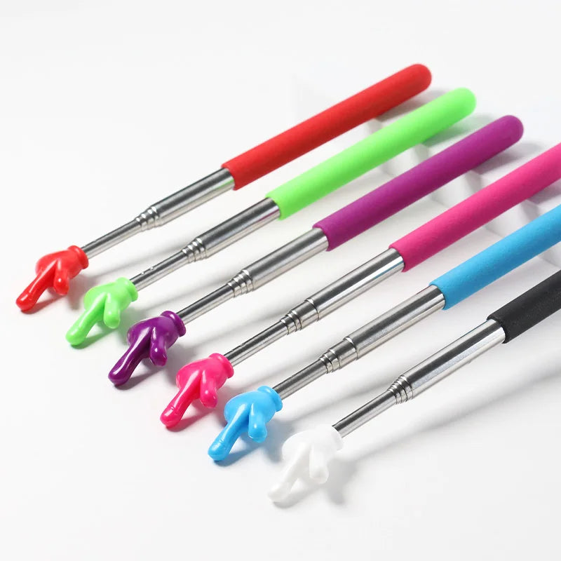1Pc Retractable Teacher Pointer Finger Design StainlessSteel Telescopic School Teaching Pointer Stick Teacher Supplies Class