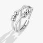 Metal Balls Anxiety Fidget Rings Adjustable for Women Stress Relieve Finger Jewelry Rotatable Beads Ring Accessories Bague Homme