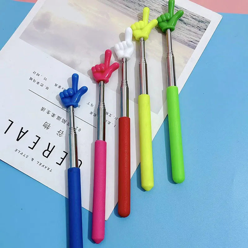 1Pc Retractable Teacher Pointer Finger Design StainlessSteel Telescopic School Teaching Pointer Stick Teacher Supplies Class