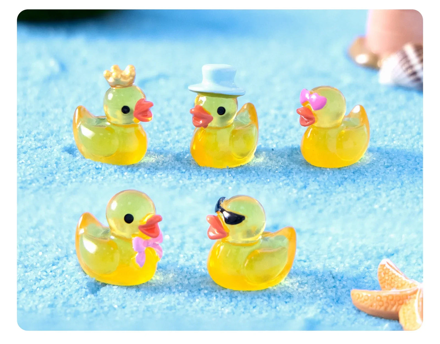 50 pcs Mini Multi-Color Luminous Duck Ornament Miniature Figures Tiny Duck Micro Fairy Garden Landscape Fairy Garden Home Decor