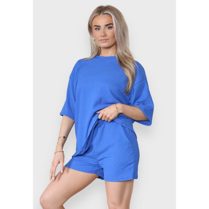 Trendy Women's 2-Piece Matching Tee & Cycling Shorts Set | Squat-Proof Shorts with Pockets | Perfect for Gym & Casual Wear