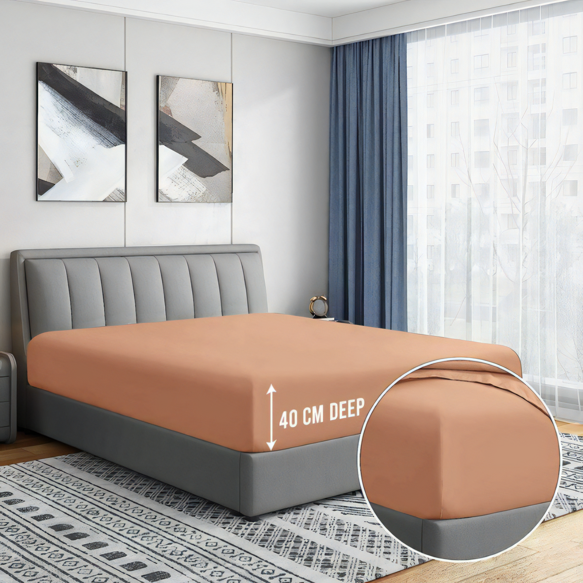 Enhance Your Sleep with Premium 40CM T200 Cotton Extra Deep Fitted Bed Sheets