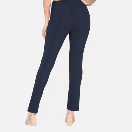 Women's Bootcut Stretch Trousers – Ribbed, Mid-Rise, Curve-Friendly| Sizes 10–24 | Work to Weekend Comfort Pants