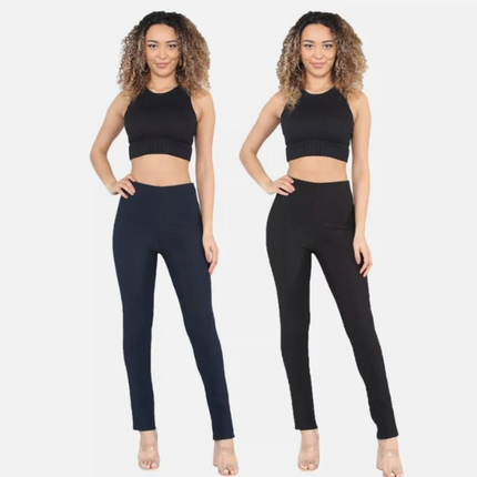 Women's Bootcut Stretch Trousers – Ribbed, Mid-Rise, Curve-Friendly| Sizes 10–24 | Work to Weekend Comfort Pants