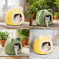 Cozy Pet Bed for Cats & Dogs – Washable Igloo Fleece Pyramid Cave Bed, Warm & Comfortable