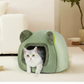 Cozy Pet Bed for Cats & Dogs – Washable Igloo Fleece Pyramid Cave Bed, Warm & Comfortable