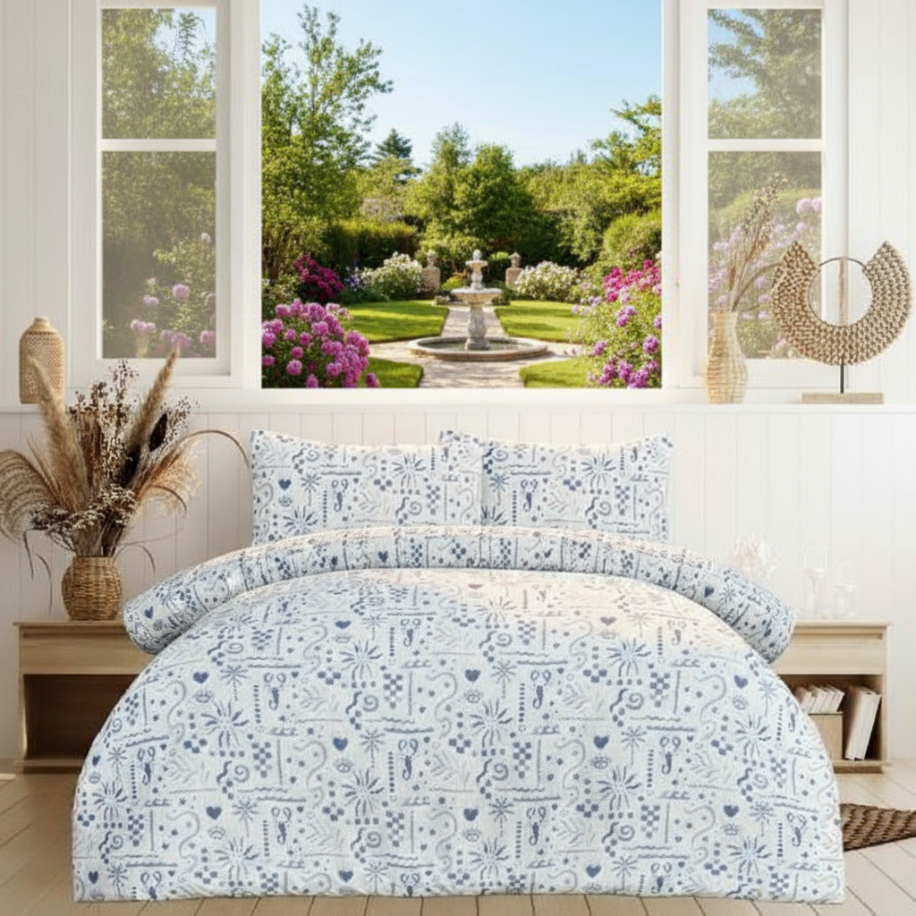 Luxury Reversible Duvet Cover Set with Pillowcases – Floral Printed Bedding, Microfiber Quilt Set, Soft Bedding Collection
