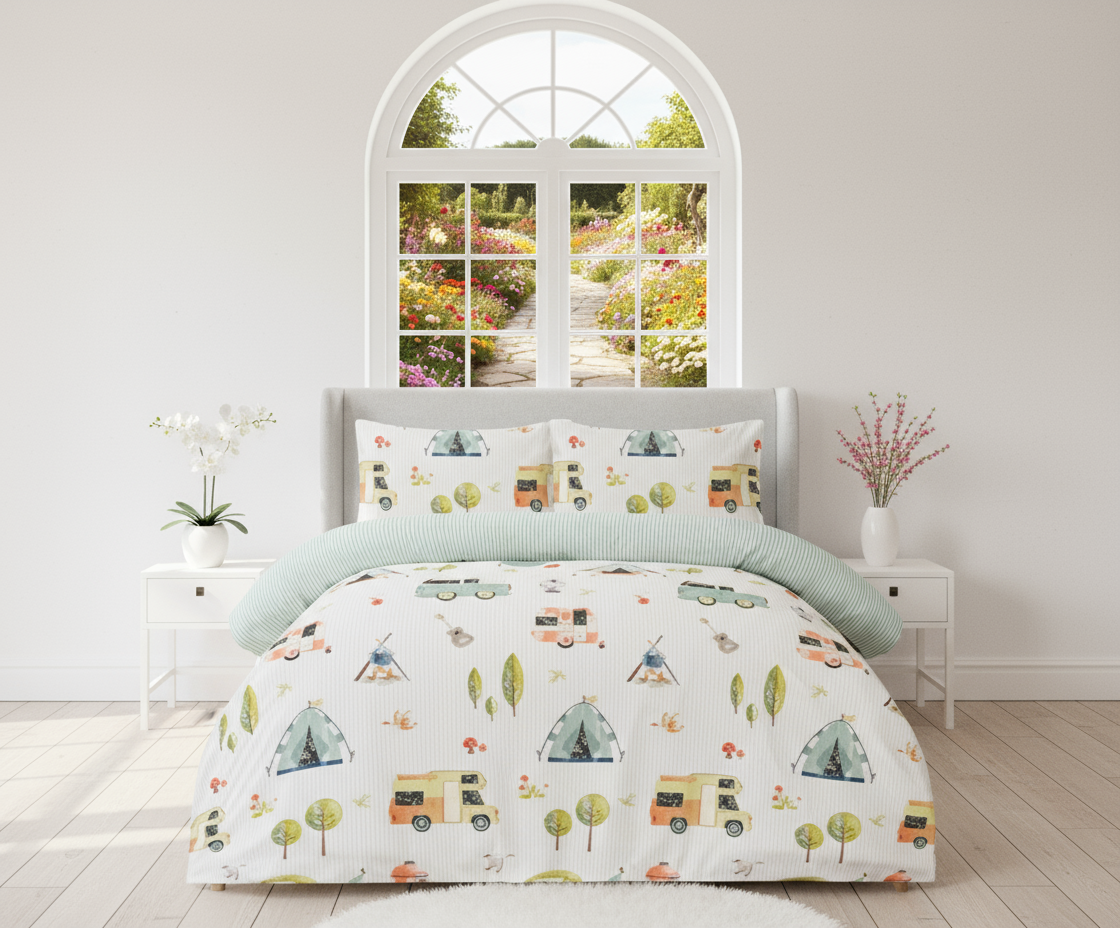 Luxury Reversible Duvet Cover Set with Pillowcases – Floral Printed Bedding, Microfiber Quilt Set, Soft Bedding Collection