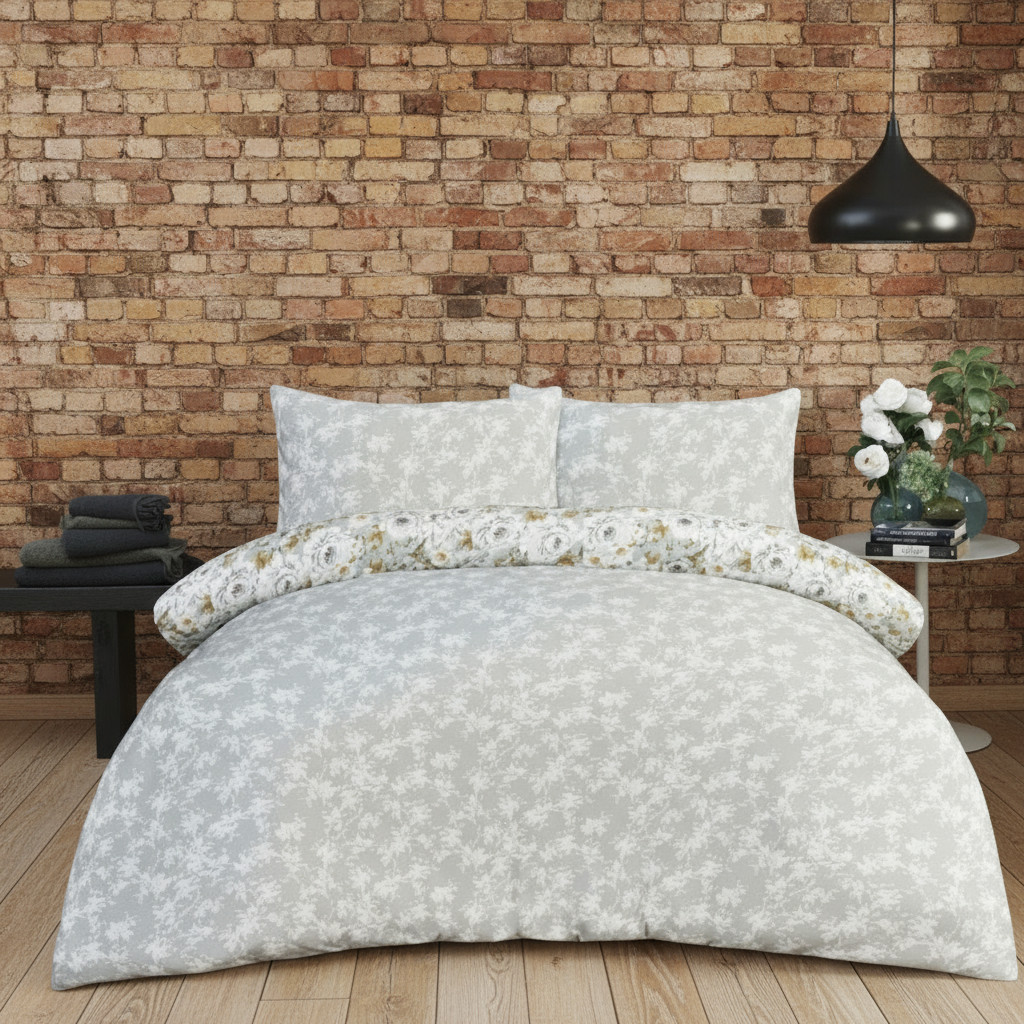 Luxury Reversible Duvet Cover Set with Pillowcases – Floral Printed Bedding, Microfiber Quilt Set, Soft Bedding Collection