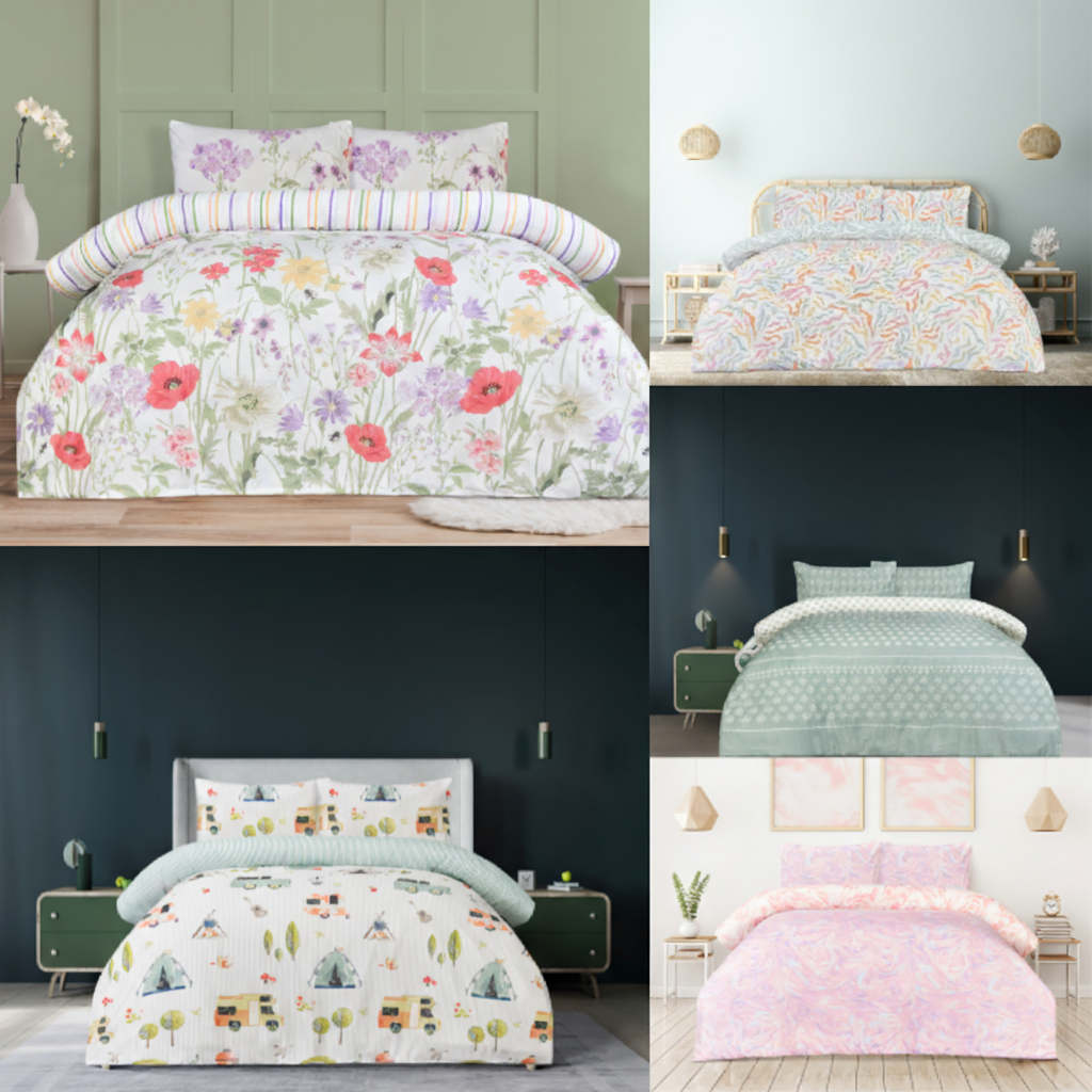 Luxury Reversible Duvet Cover Set with Pillowcases – Floral Printed Bedding, Microfiber Quilt Set, Soft Bedding Collection