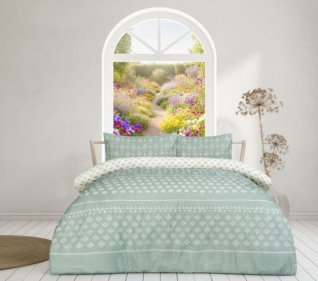 Luxury Reversible Duvet Cover Set with Pillowcases – Floral Printed Bedding, Microfiber Quilt Set, Soft Bedding Collection