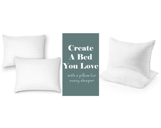Luxury Hotel Pillows (Pack of 2) - Supportive & Cooling Microfiber Fill, Standard UK Size